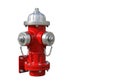 Red and silver fire hydrant on a white or transparent background Royalty Free Stock Photo