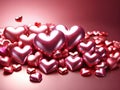 red and silver hearts. background. valentine \'s day Royalty Free Stock Photo