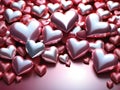 red and silver hearts. background. valentine \'s day Royalty Free Stock Photo