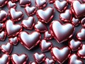 red and silver hearts. background. valentine \'s day Royalty Free Stock Photo