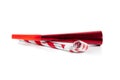 Red and silver noise makers on white Royalty Free Stock Photo