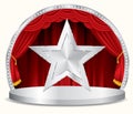 red silver star podium