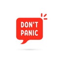 red simple bubble with do not panic text