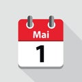 red simple calendar icon 1 may labor day