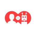 Red simple chatbot hotline logo