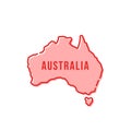Red simple thin line australia cartoon icon