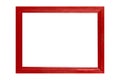 Red simple wooden photo frame, contemporary, rectangle shape retro isolated Royalty Free Stock Photo