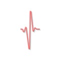 Red sinusoidal heartbeat logo