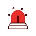 Isolated red siren alarm icon vector design