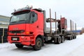 Red Sisu Logging Truck
