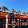 Red Sight Seeing Bus, Sydney, Australia Royalty Free Stock Photo