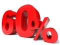 Red sixty percent off. Discount 60%.