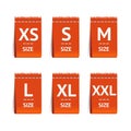 Red Size Clothing Labels Set. Vector Royalty Free Stock Photo