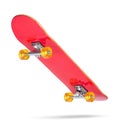 Red skateboard deck, isolated on white background. File contains a path to isolation Royalty Free Stock Photo