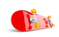 Red skateboard deck, isolated on white background. File contains a path to isolation Royalty Free Stock Photo