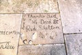 Red Skeltons handprints in Hollywood Boulevard Royalty Free Stock Photo