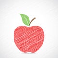 Red sketch apple design