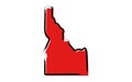 Red sketch map of Idaho