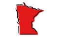 Red sketch map of Minnesota