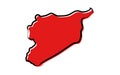 Red sketch map of Syria Royalty Free Stock Photo