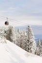 Red ski gondola. Royalty Free Stock Photo