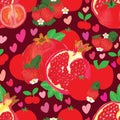 Red skin fruit seamless pattern Royalty Free Stock Photo