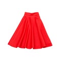 Red skirt. Fashionable concept. Isolated. White background Royalty Free Stock Photo