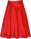 Red Skirt Woman Wear Fashion Vector