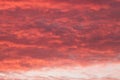 Red sky and clouds. UK sunset. Royalty Free Stock Photo