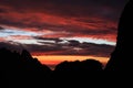 Red sky, Corsica mountains, GR20 trail, Corse