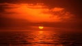 Red sky sunset over the ocean Royalty Free Stock Photo