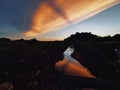 red sky water reflect Royalty Free Stock Photo