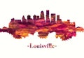 Louisville Kentucky skyline in red Royalty Free Stock Photo