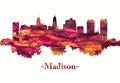 Madison Wisconsin skyline in red Royalty Free Stock Photo