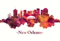 New Orleans Louisiana skyline in red Royalty Free Stock Photo