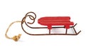 Red sledge isolated over white
