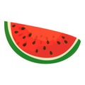 Red slice watermelon icon, cartoon style Royalty Free Stock Photo