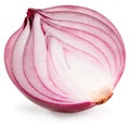 Red sliced onion isolated on white background. full depth of field. clipping path Royalty Free Stock Photo
