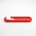 Red Sliding Switch With White Button On White Background slider Royalty Free Stock Photo