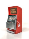 Red slot machine with lucky 777 numbers on white Royalty Free Stock Photo