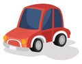 Red small car, illustration, vector Royalty Free Stock Photo