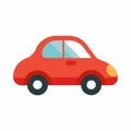 Red small car vector flat color illustration vehicle Royalty Free Stock Photo