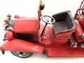 Handmade lifelike model of a old firetruck.Home and office decoration Toy. Royalty Free Stock Photo