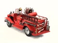 Handmade lifelike model of a old firetruck.Home and office decoration Toy. Royalty Free Stock Photo