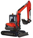 Red small excavator Royalty Free Stock Photo