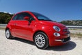 Red small Fiat 500 in Italy Royalty Free Stock Photo