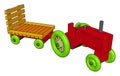 Red small traktor, illustration, vector Royalty Free Stock Photo
