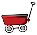 Red small wagon, illustration, vector