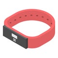 Red smart bracelet icon, isometric style Royalty Free Stock Photo