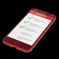 Smartphone displaying checklist application Royalty Free Stock Photo